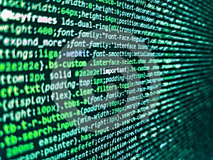 Program development concept. Writing program code on computer. Php language and coding function developer. Web server data on a