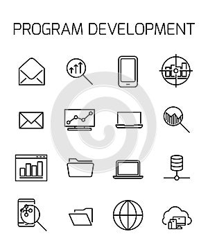 Program development related vector icon set