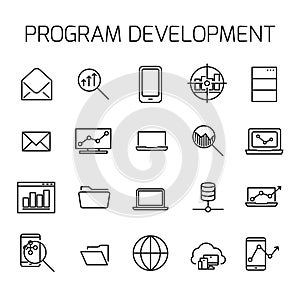 Program development related vector icon set