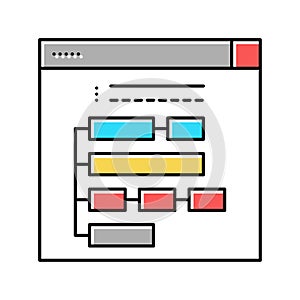 program hierarchy color icon vector illustration
