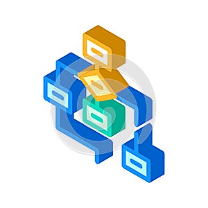 Program hierarchy isometric icon vector isolated illustration
