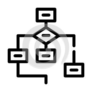 Program hierarchy line icon vector isolated illustration