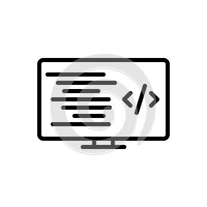 Black line icon for Program, schedule and coding