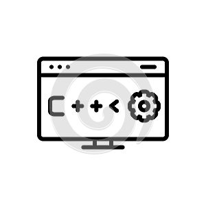 Black line icon for Program, scheme and plan