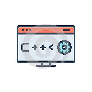 Color illustration icon for Program, plan and website