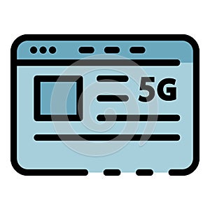 Program settings window icon color outline vector