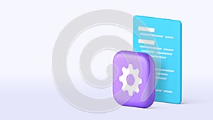 Program software development web site code setting option setup 3d icon realistic vector