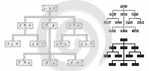 Program Tree Vector Mesh Network Model and Triangle Mosaic Icon