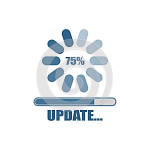 Program update, application loading process, software update, flat style