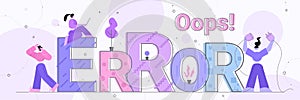 programers repairing site with problem not working lost not found concept