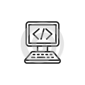 Programing, coding line icon