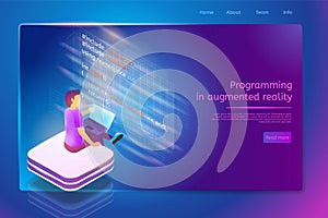 Programing service in augmented reality web banner photo