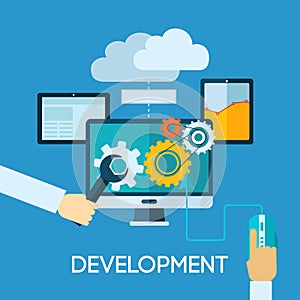 Programm Development Flat Illustration
