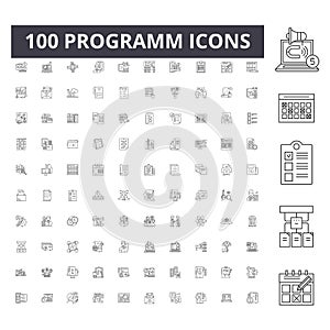 Programm line icons, signs, vector set, outline illustration concept