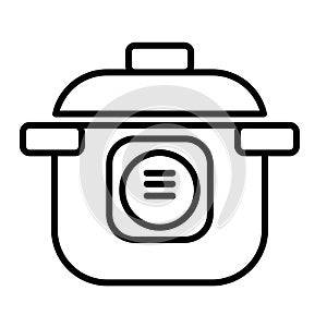 Programmable electric pan or pot for cooking, pressure cooker vector icon