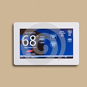 Programmable electronic thermostat, photo