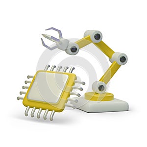 Programmable hand manipulator, main processor. Robotics, production automation