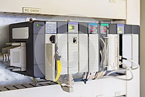 Programmable Logic Controller or PLC install for controlled oil and gas process. photo