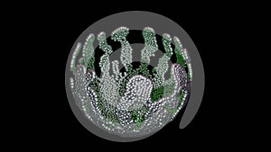 Programmable matter forming a sphere. 3d render illustration View 2