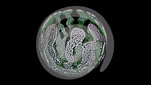 Programmable matter forming a sphere. 3d render illustration View 3