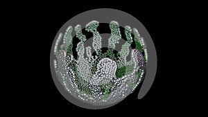 Programmable matter forming a sphere. 3d render illustration View 2 photo