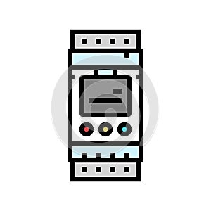 programmable timer energy conservation color icon vector illustration