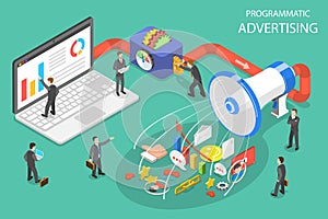 Programmatic advertising flat isometric vector concept. photo