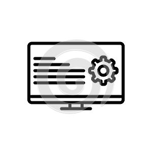 Black line icon for Programmatic, coding and digital photo