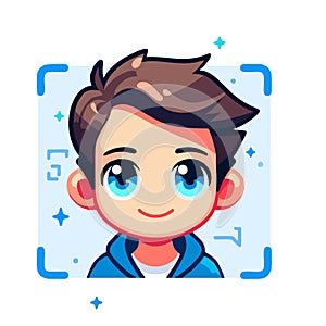 Programmer cartoon character, flat colors