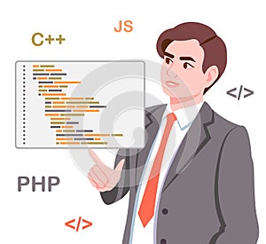 Programmer with code