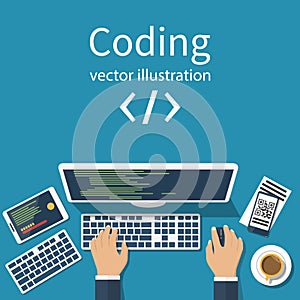 Programmer, coder vector