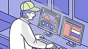 Programmer Coding on Computer Screens Art, vector design Generative AI