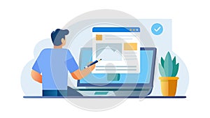 Programmer Coding Workspace Concept, vector design Generative AI