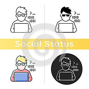 Programmer, computer expert icon