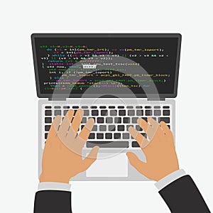 The programmer develops a program code in the editor integrated development environment.
