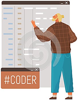 Programmer engineering and coding. Set of programmers working on web development on computers