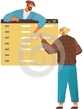 Programmer engineering and coding. Set of programmers working on web development on computers