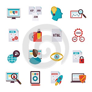 Programmer Icon Flat vector design illustration