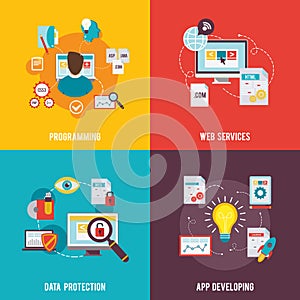 Programmer Icon Flat vector design illustration
