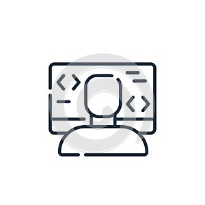 programmer icon vector from programming concept. Thin line illustration of programmer editable stroke. programmer linear sign for