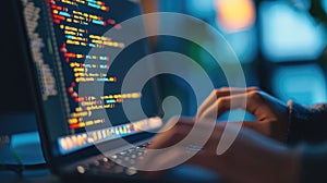 Programmer Immersed in Late Night Coding Session AIG41