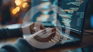 Programmer Immersed in Late Night Coding Session AIG41