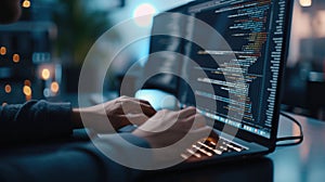 Programmer Immersed in Late Night Coding Session AIG41