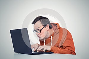 Programmer with laptop