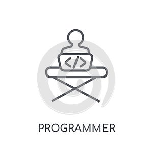 Programmer linear icon. Modern outline Programmer logo concept o