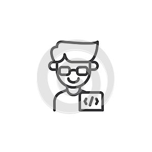 Programmer man outline icon