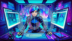 Programmer sitting at a computer