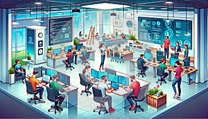 Programmer sitting at a computer