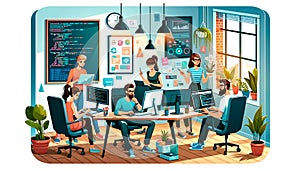 Programmer sitting at a computer
