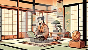Programmer sitting at a computer